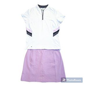 Tail Tech Performance 1/4 Zip White Top w Matching Pink Skort Size Medium